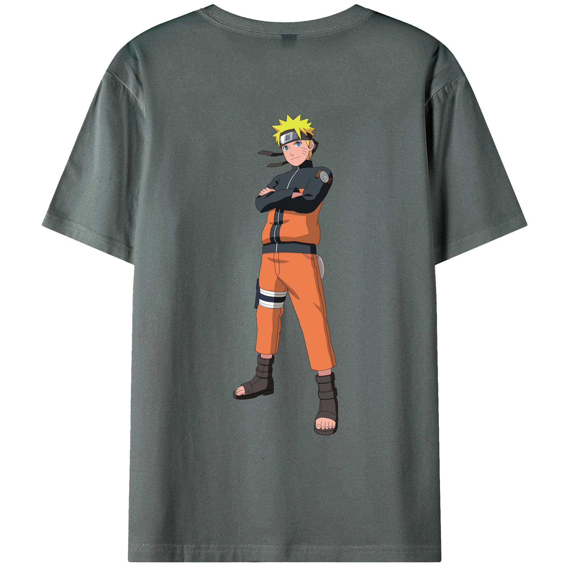 （画像用） NARUTO -ナルト- うずまき ナルト Uzumaki Naruto 綿100％ メンズ半袖Tシャツ（バックプリント） 通気性